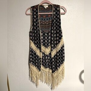 UMGEE‎ KIMONO Size Large Boho Fringe Wrap